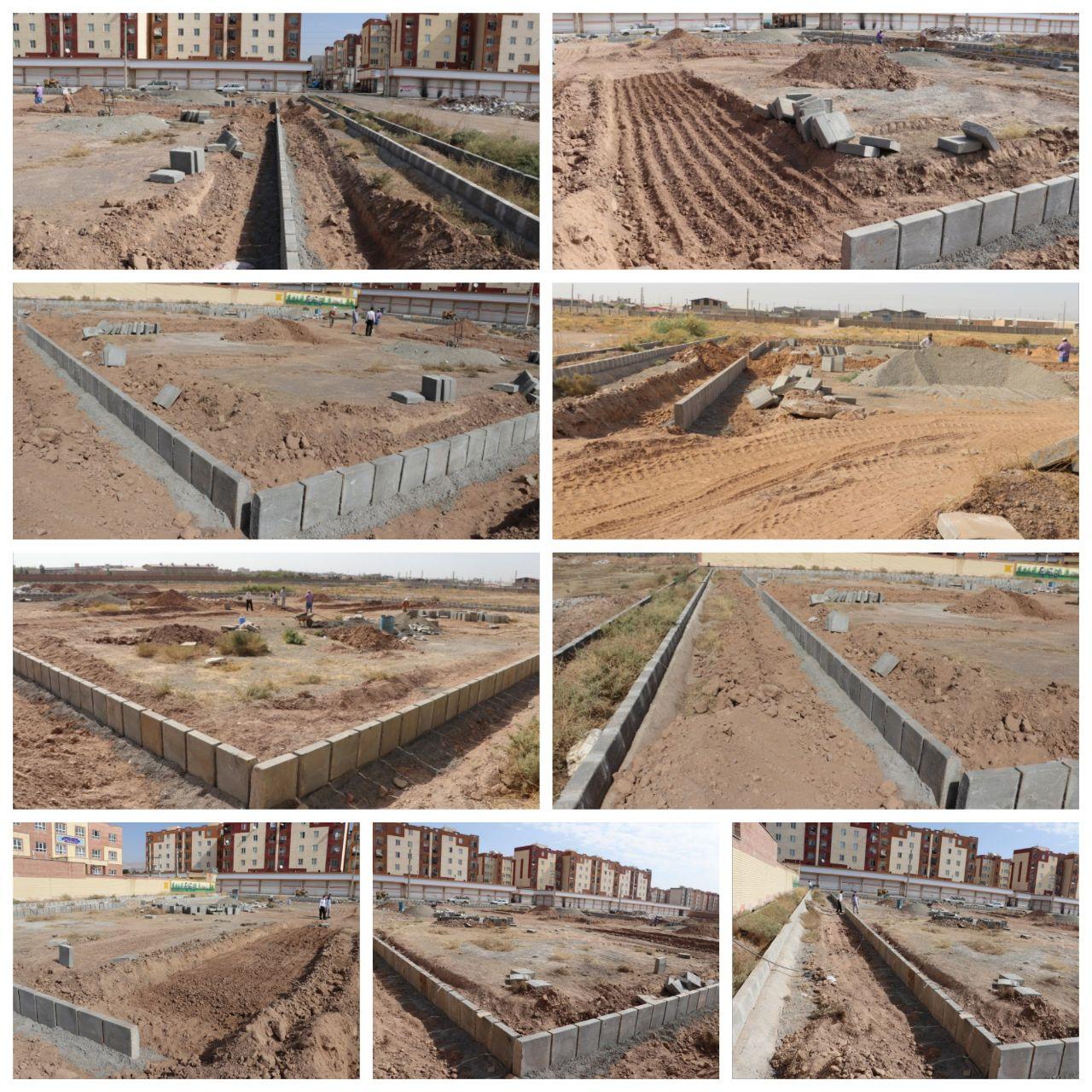 عملیات اجرای بوستان مسکن مهر امین در شهر فرون آباد عملیات اجرای بوستان مسکن مهر امین در شهر فرون آباد